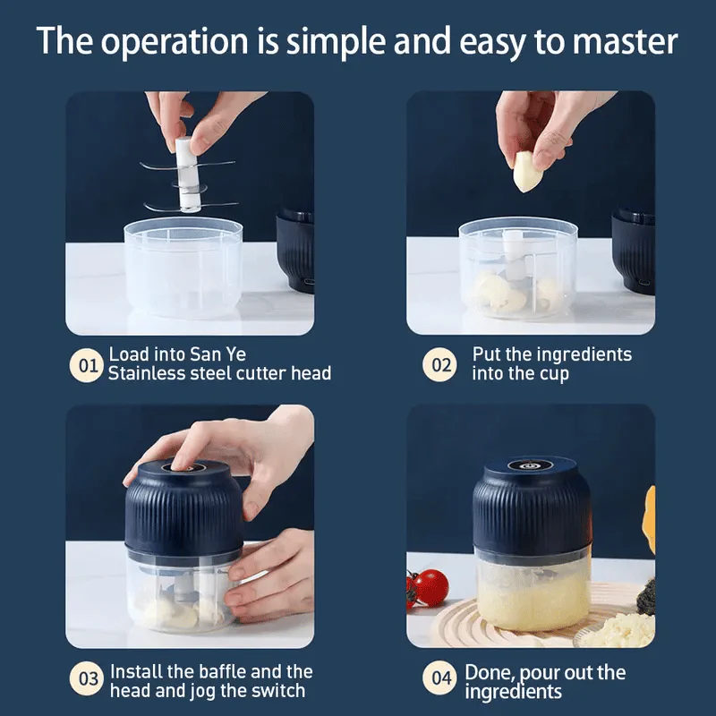 🔥Last Day To Buy 3 For $15.99 Each - Electric Garlic Chopper, Mini Portable Veggie Cutter - Image 5
