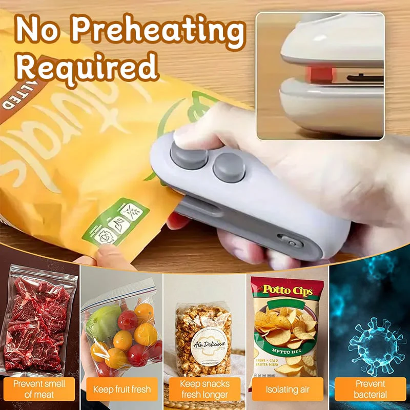š„Last Day Buy 2 Get 1 Free $10.99 Eachš„ Mini Bag Sealer with Cutter and Magnet