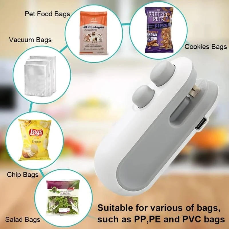 š„Last Day Buy 2 Get 1 Free $10.99 Eachš„ Mini Bag Sealer with Cutter and Magnet - Image 3