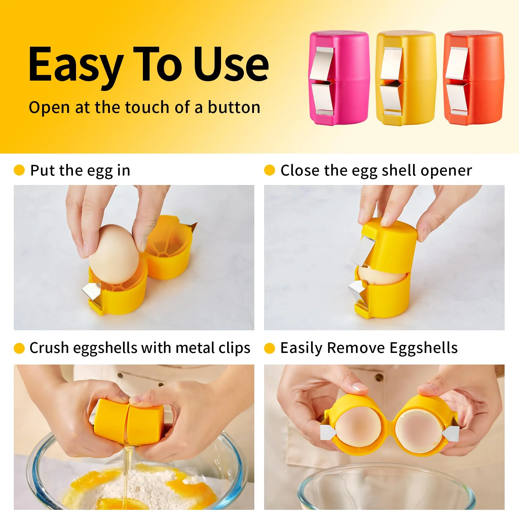 🔥Last Day Buy 1 Get 1 Free $9.99 Each🔥Eptchn No Mess Easy Egg Opener CrackSlick - Image 2