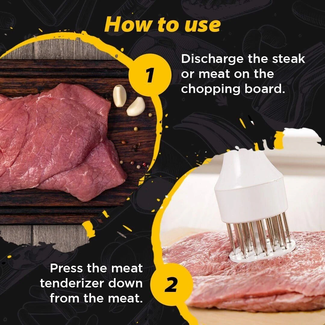 🔥Last Day Buy 1 Get 1 Free $9.99 Each🥩Stainless Steel Meat Tenderizer Needle 21 Pin Steak BBQ Kitchen Cooking Tool - Image 8